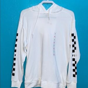 PINK black and white checkered hoodie